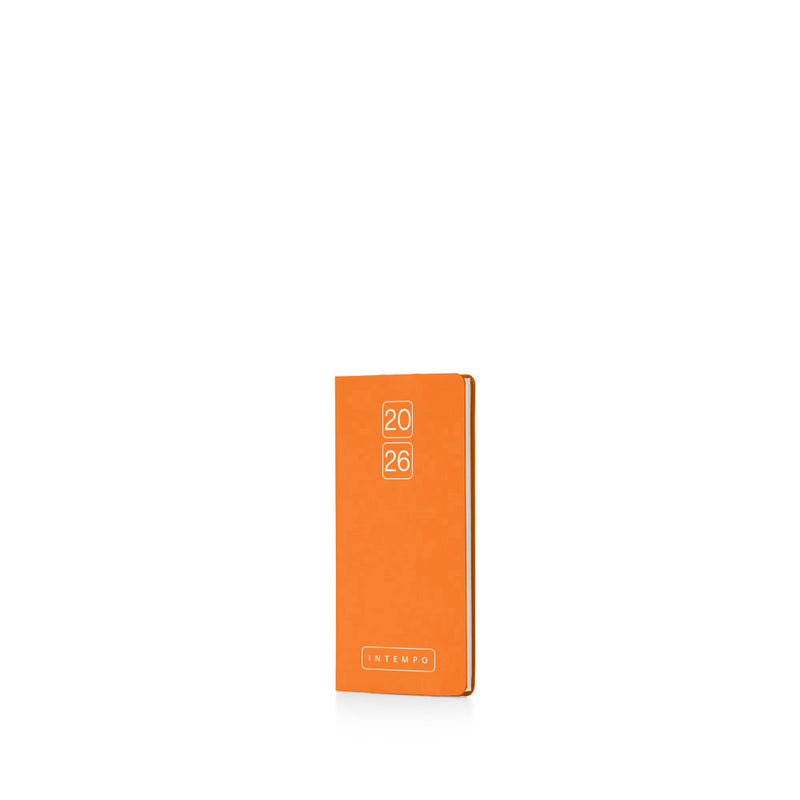 Agenda 12 Mesi Intempo Bravo Settimanale Tascabile in Papercoat Arancio 8 x 15 cm  - 2026