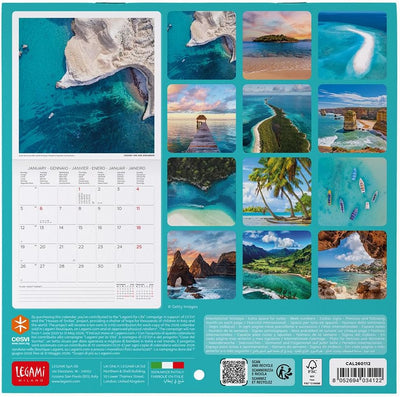 Calendario da Parete 12 Mesi Legami con Planner Annuale 2026 Vitamin Sea 18 x 18 cm