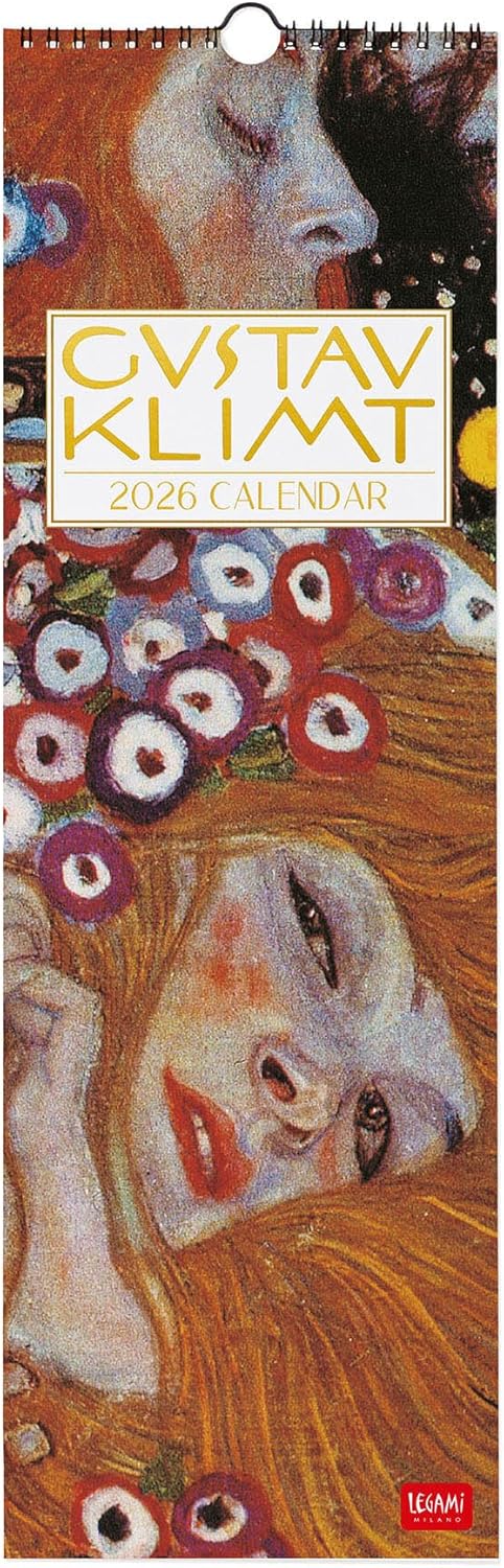 Calendario da Parete 12 Mesi Legami con Planner Annuale 2026 Gustav Klimt 16 x 49 cm