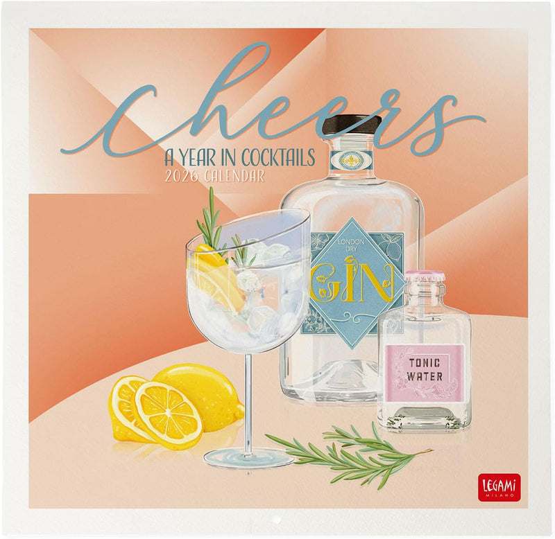 Calendario da Parete 12 Mesi Legami con Planner Annuale 2026 Cheers 30 x 29 cm