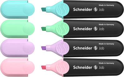 Evidenziatori Schneider Job Pastel - 4 pezzi