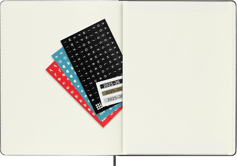 Agenda 18 Mesi Settimanale Moleskine XL con Copertina Rigida Nero 2026