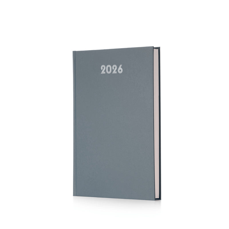 Agenda Giornaliera Intempo Bulk 2026 con Sabato e Domenica Accoppiati Grigio 17 x 24 cm