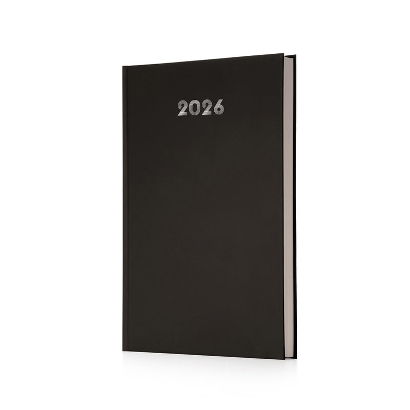 Agenda Giornaliera Intempo Bulk 2026 con Sabato e Domenica Separati Nero 21 x 30 cm
