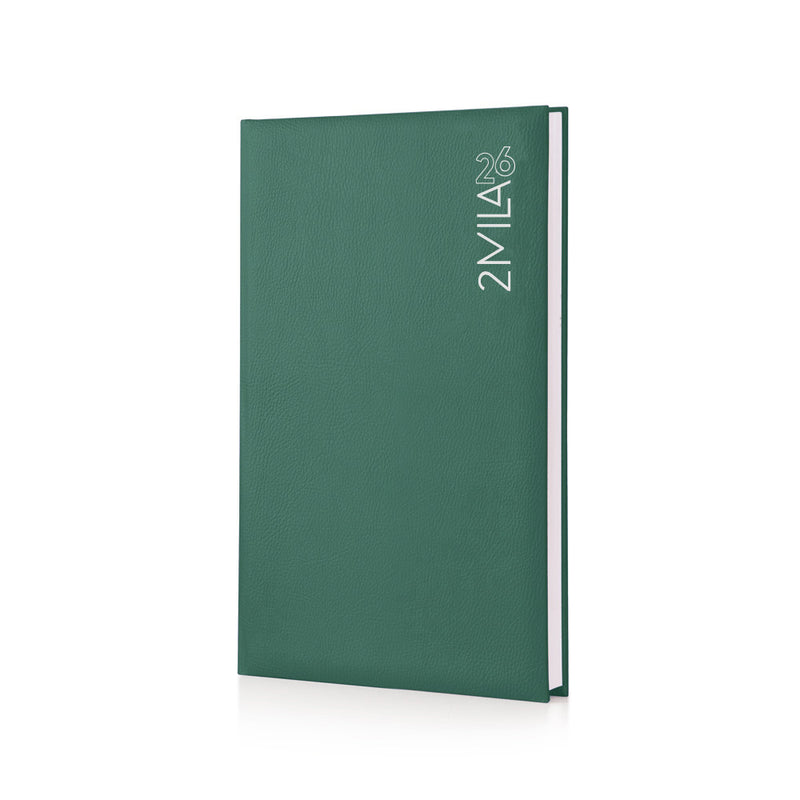 Agenda 12 Mesi Giornaliera Intempo Magique 2026 a 4 Colonne per Studi Professionali in Balacron Verde 21 x 30 cm