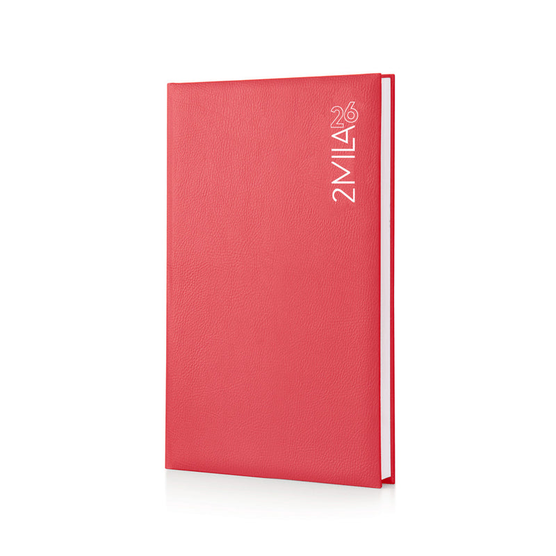 Agenda 12 Mesi Giornaliera Intempo Magique 2026 a 4 Colonne per Studi Professionali in Balacron Rosso 21 x 30 cm