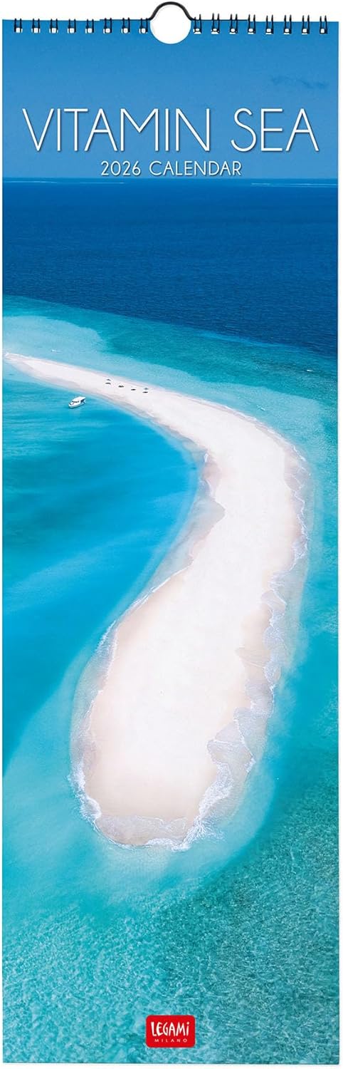 Calendario da Parete 12 Mesi Legami con Planner Annuale 2026 Vitamin Sea 16 x 49 cm