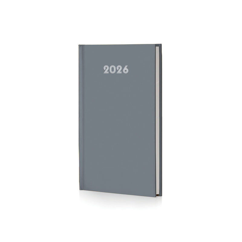 Agenda Giornaliera Intempo Bulk 2026 con Sabato e Domenica Separati Grigio 17 x 24 cm