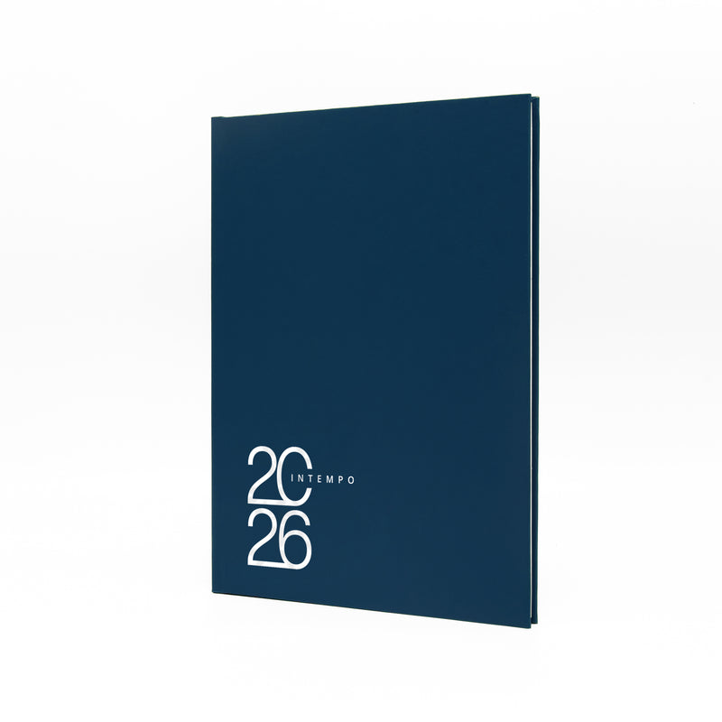 Agenda 12 Mesi Settimanale Intempo Text 2026 in Balacron Blu 17 x 24 cm