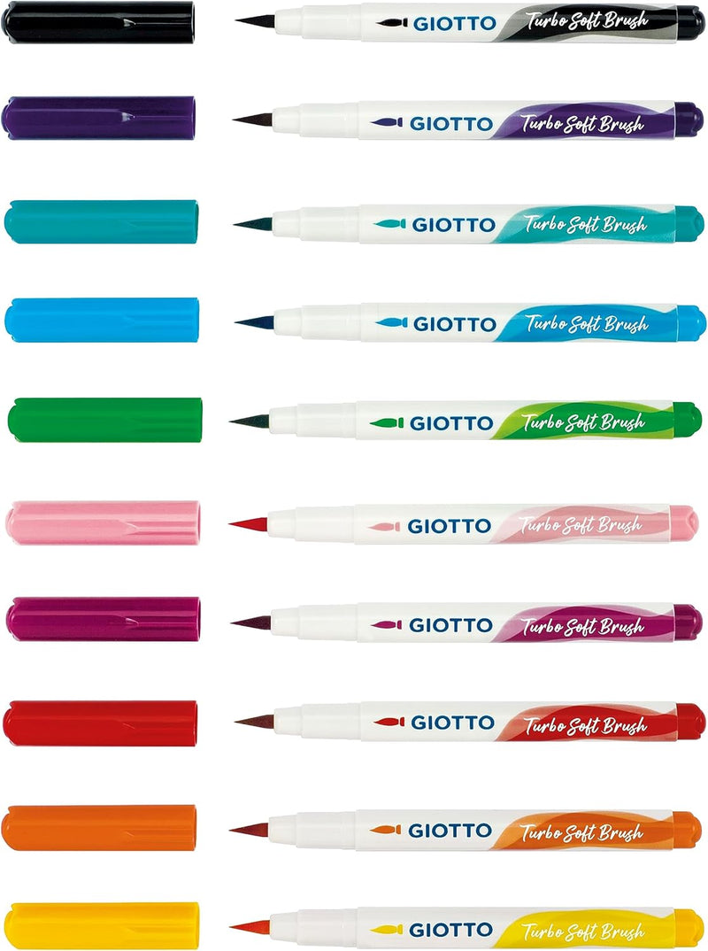 Pennarelli Giotto Turbo Soft Brush Intense Colours - 10 pezzi