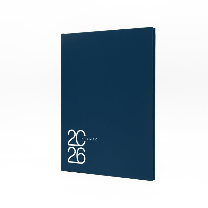 Agenda 12 Mesi Settimanale Intempo Text 2026 in Balacron Blu 21 x 30 cm