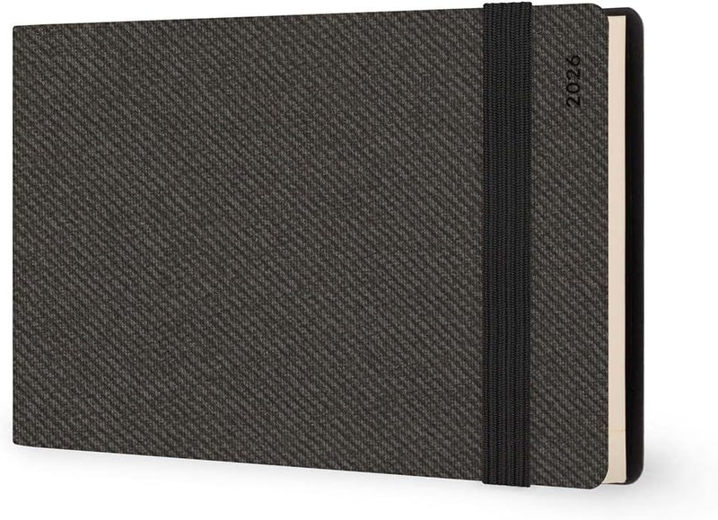 Agenda 13 Mesi Legami Settimanale Orizzontale ad Album 2026 Deep Graphite con Chiusura ad Elastico