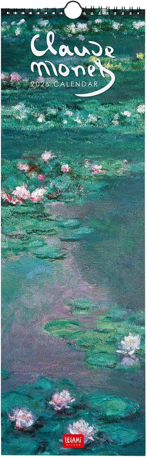 Calendario da Parete 12 Mesi Legami con Planner Annuale 2026 Claude Monet 16 x 49 cm