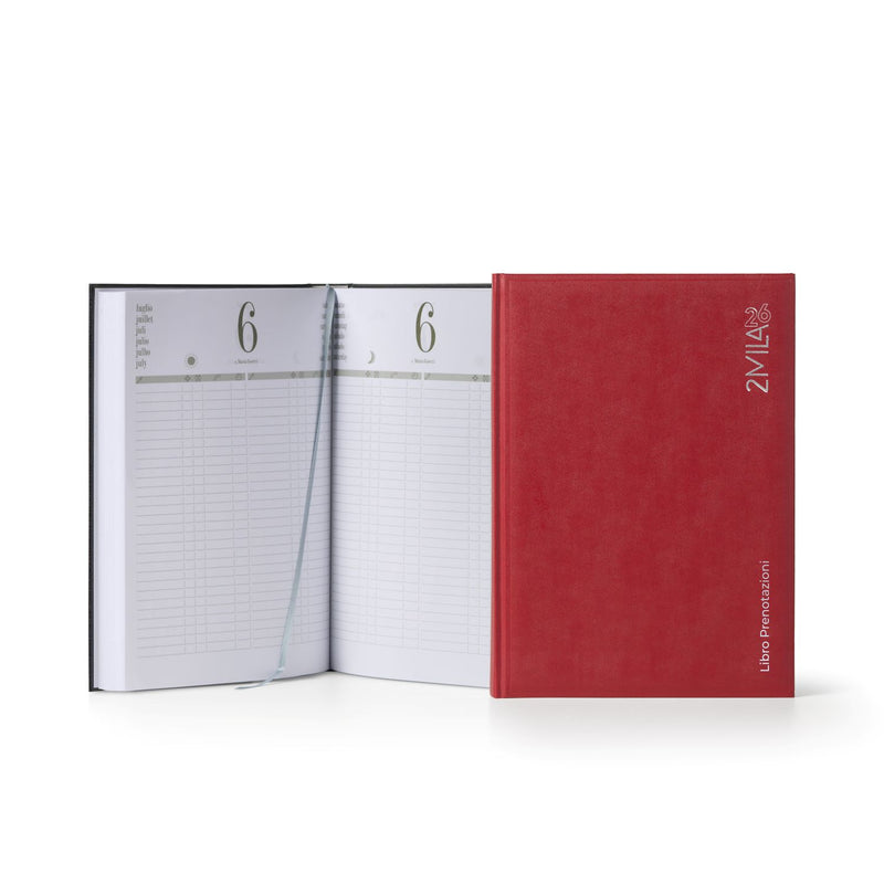 Agenda 12 Mesi Giornaliera Intempo 2026 Edizione Ristoranti in Papercoat Rosso 21 x 30 cm