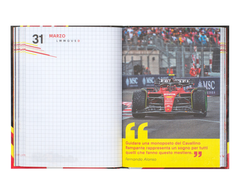 Diario 12 Mesi 24/25 Standard Stripe Ferrari