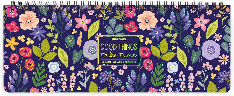 Planner da Scrivania 12 Mesi Legami Orizzontale 2026 Flowers