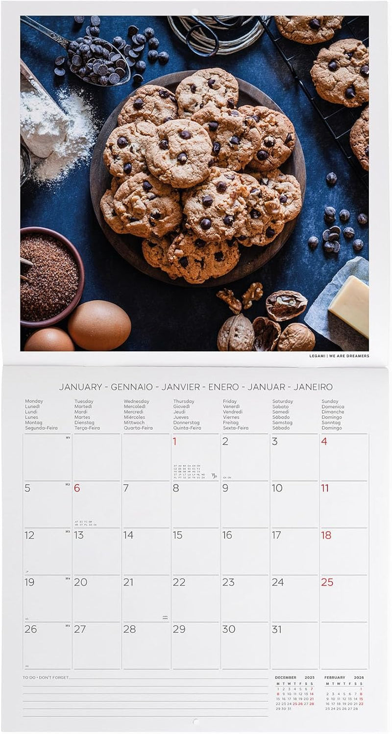 Calendario da Parete 12 Mesi Legami con Planner Annuale 2026 Kitchen 30 x 29 cm
