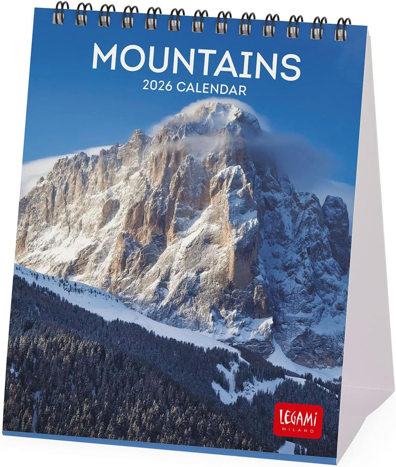 Calendario da Tavolo 12 Mesi Legami con Planner Annuale 2026 Mountains 12 x 14,5 cm