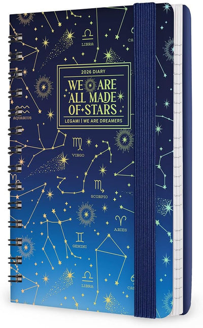 Agenda 12 Mesi Legami Settimanale Small Spiralata 2026 Stars con Chiusura ad Elastico