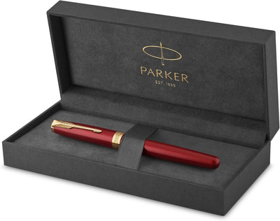 Penna Roller Parker Sonnet Pioneers Collection Red Steel Lacquer GT con Punta Fine e Inchiostro Nero