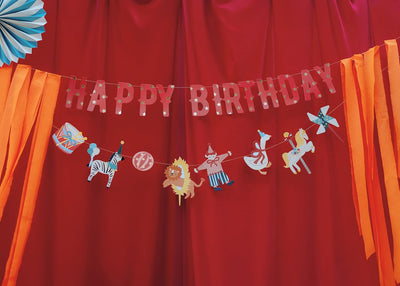 Festone in Carta Circus Happy Birthday Multicolor 275 cm