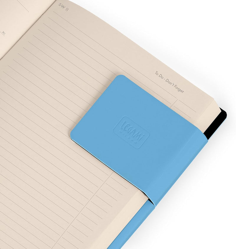 Agenda 12 Mesi Legami Settimanale Medium 2026 Retro Blue con Chiusura ad Elastico