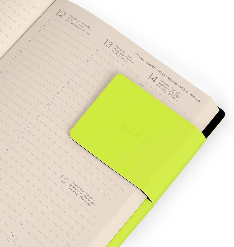 Agenda 12 Mesi Legami Settimanale Medium 2026 Chartreuse con Chiusura ad Elastico