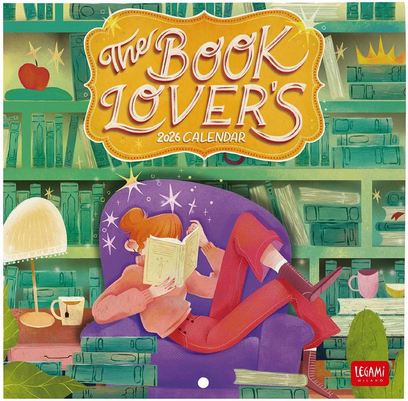 Calendario da Parete 12 Mesi Legami con Planner Annuale 2026 Book Lover&