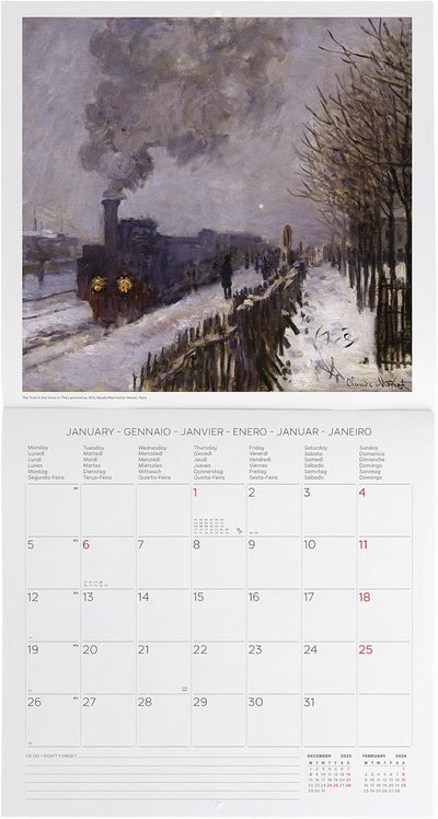 Calendario da Parete 12 Mesi Legami con Planner Annuale 2026 Claude Monet 30 x 29 cm