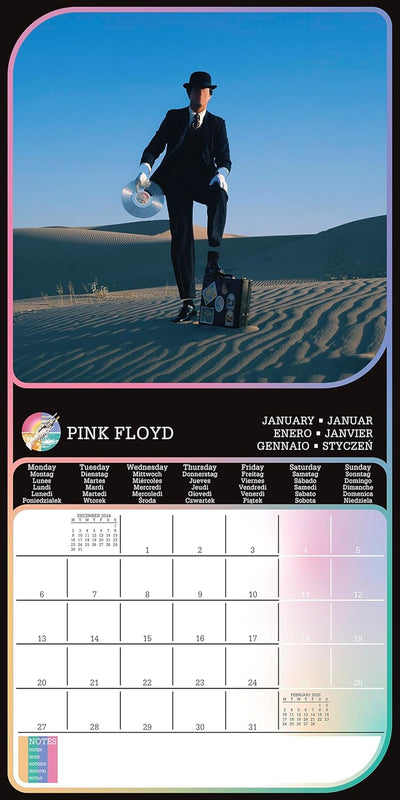 Calendario 2025 Pink Floyd 30 x 30 cm