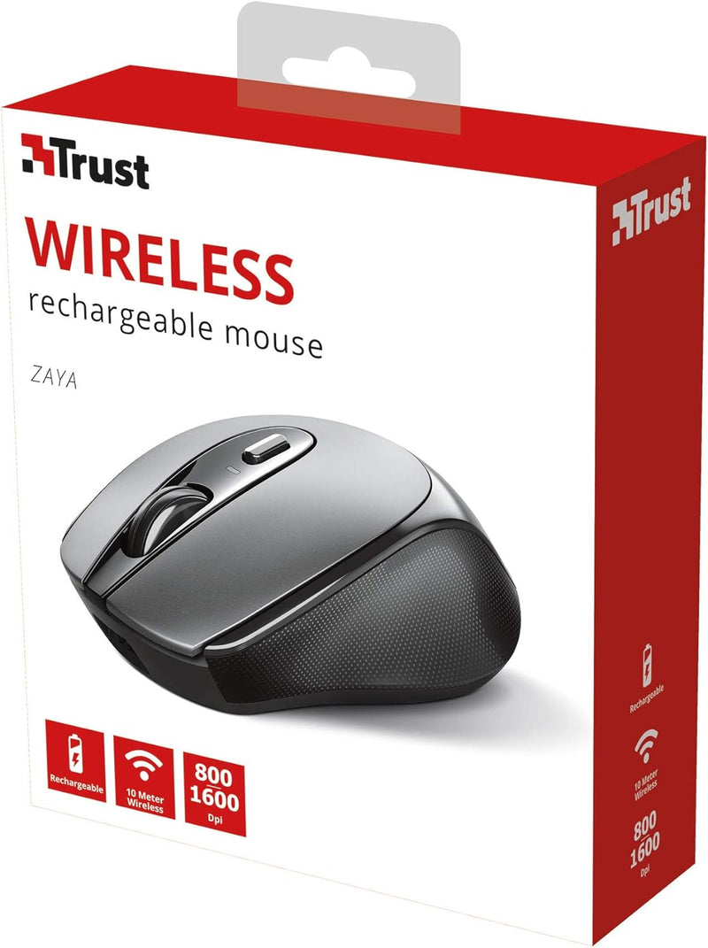 Mouse Wireless Trust Zaya Ricaricabile Nero