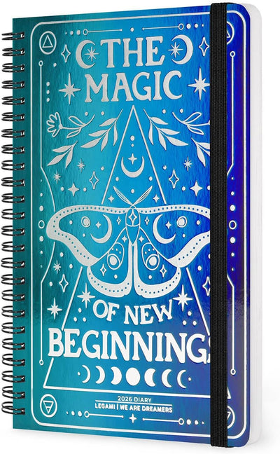 Agenda 12 Mesi Legami Settimanale Spiralata Large 2026 Moth con Chiusura ad Elastico