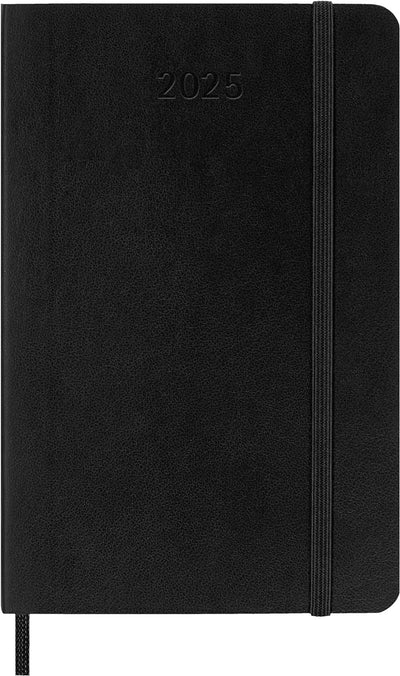 Agenda 12 Mesi Settimanale Orizzontale Pocket con Copertina Morbida Nero Moleskine 2025