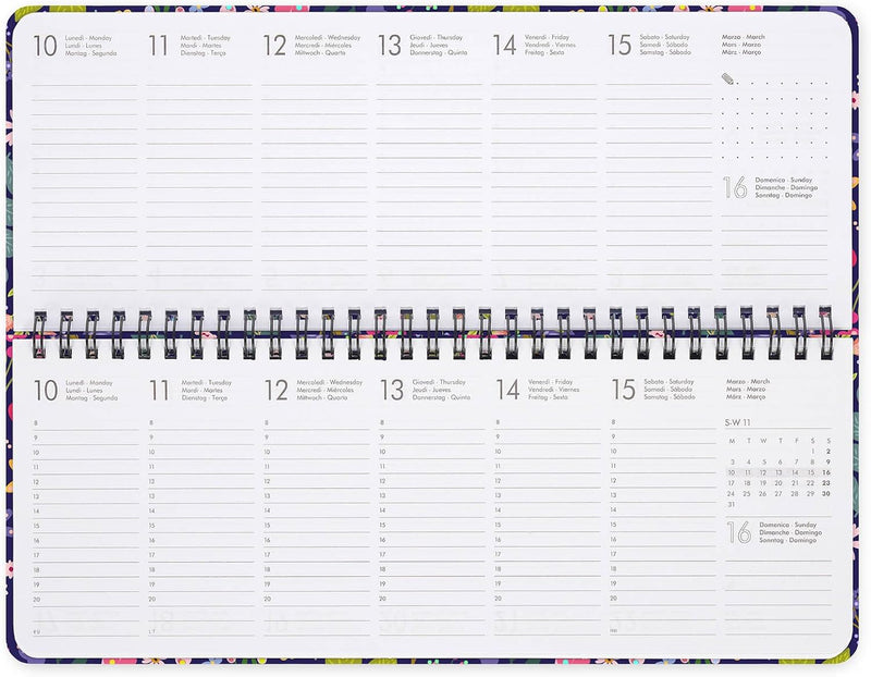 Planner da Scrivania 12 Mesi Legami Orizzontale 2026 Flowers