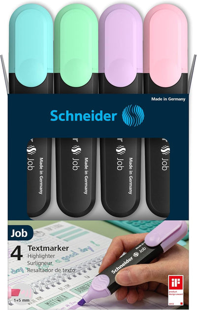 Evidenziatori Schneider Job Pastel - 4 pezzi