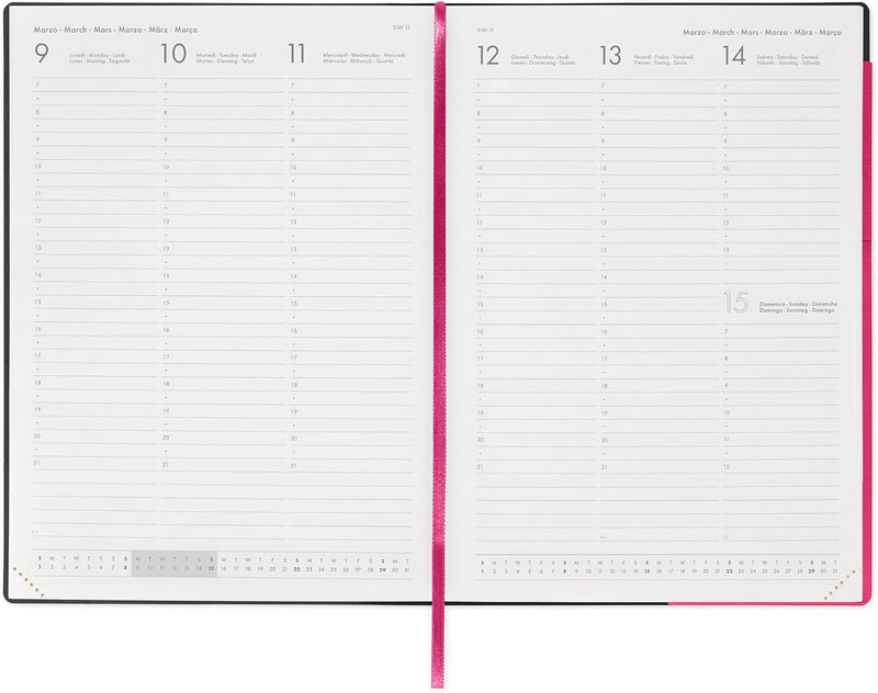 Agenda 12 Mesi Legami Settimanale Maxi 2026 Raspberry con Chiusura ad Elastico