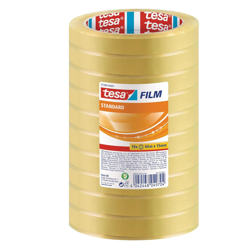 Nastri Adesivi Tesa FILM Standard Trasparente 15 mm x 66 mt - 10 pezzi
