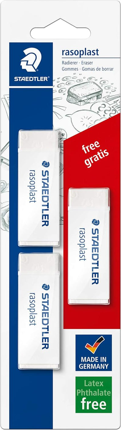 Gomma Staedtler Rasoplast 65 x 23 x 13 mm - 3 pezzi (1 OMAGGIO)