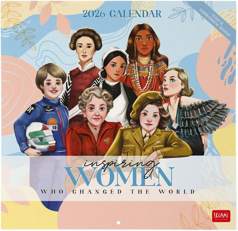 Calendario da Parete 12 Mesi Legami con Planner Annuale 2026 Inspiring Women 30 x 29 cm