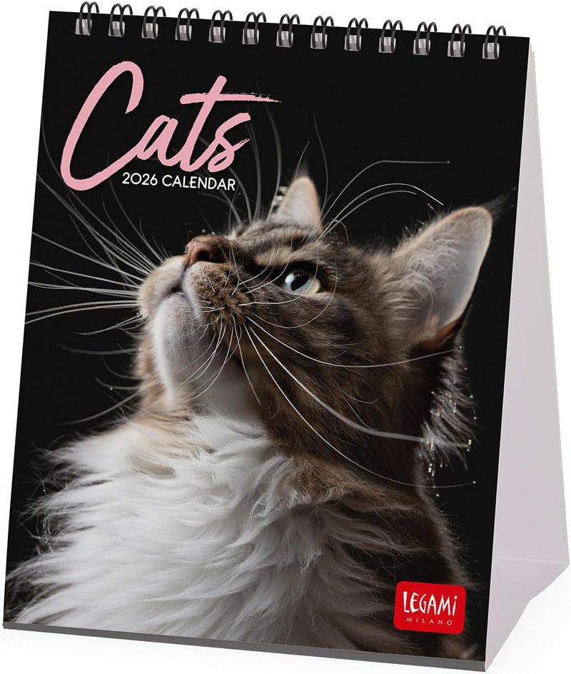 Calendario da Tavolo 12 Mesi Legami con Planner Annuale 2026 Cats 12 x 14,5 cm
