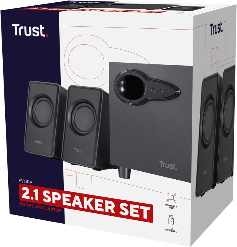 Set Altoparlanti Trust Avora 2.1 con Subwoofer Nero