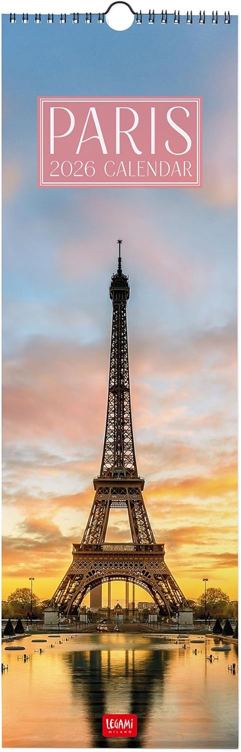 Calendario da Parete 12 Mesi Legami con Planner Annuale 2026 Paris 16 x 49 cm