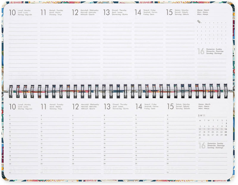 Planner da Scrivania 12 Mesi Legami Orizzontale 2026 Travel Stickers