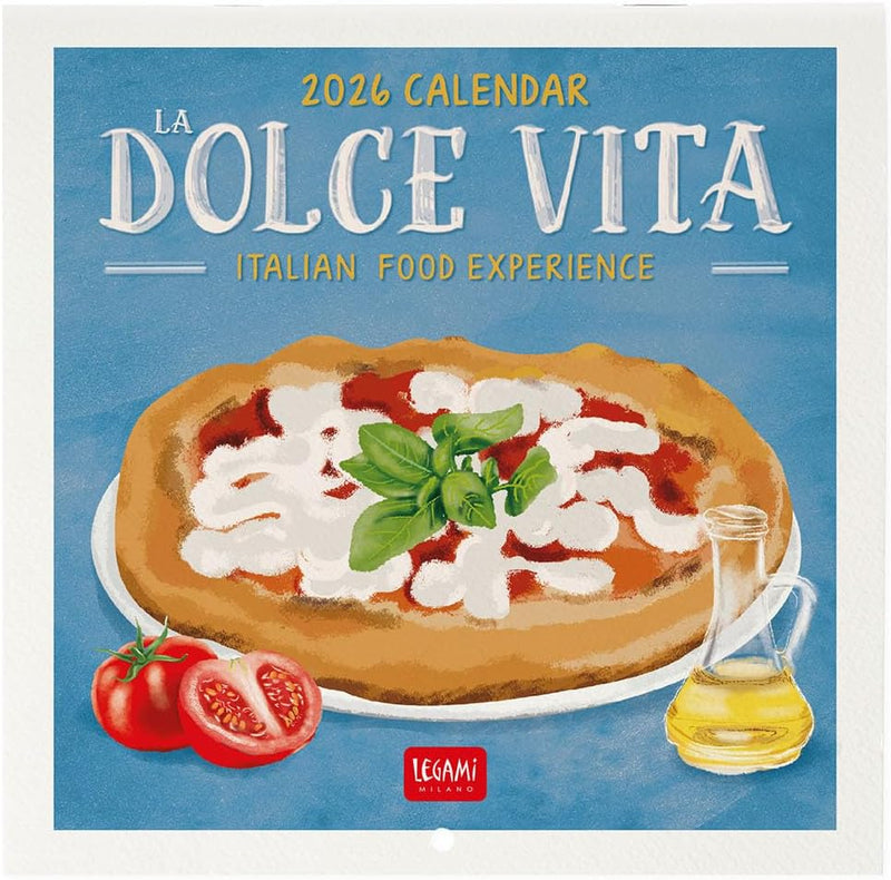 Calendario da Parete 12 Mesi Legami con Planner Annuale 2026 La Dolce Vita 18 x 18 cm