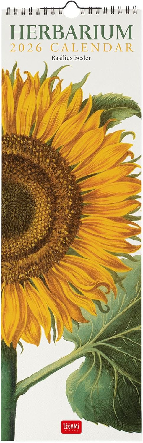Calendario da Parete 12 Mesi Legami con Planner Annuale 2026 Herbarium 16 x 49 cm