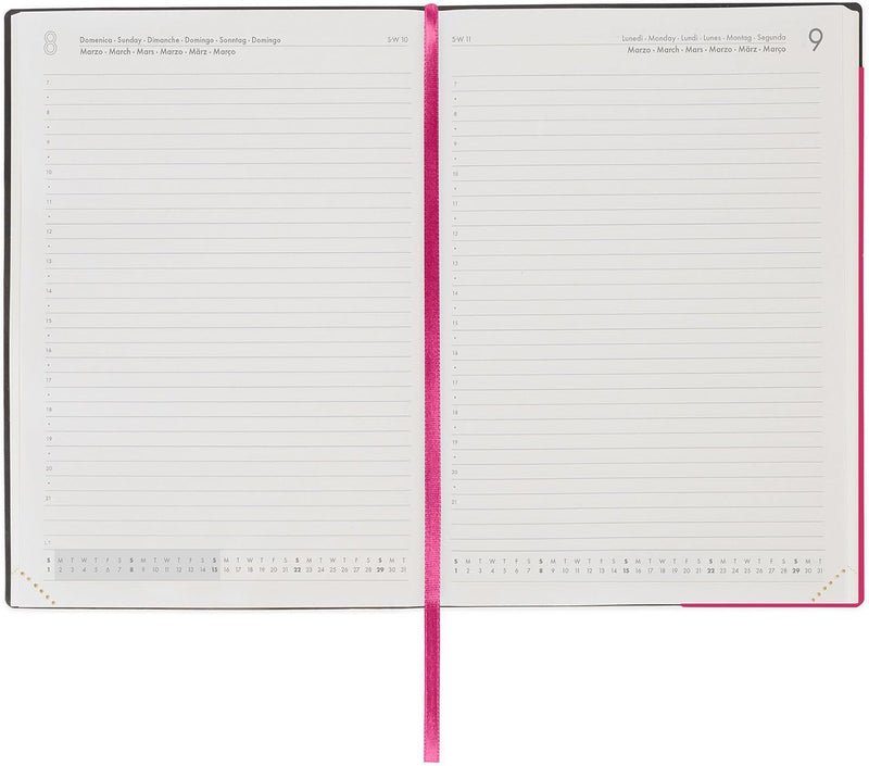 Agenda 12 Mesi Legami Giornaliera Large 2026 Raspberry con Chiusura ad Elastico