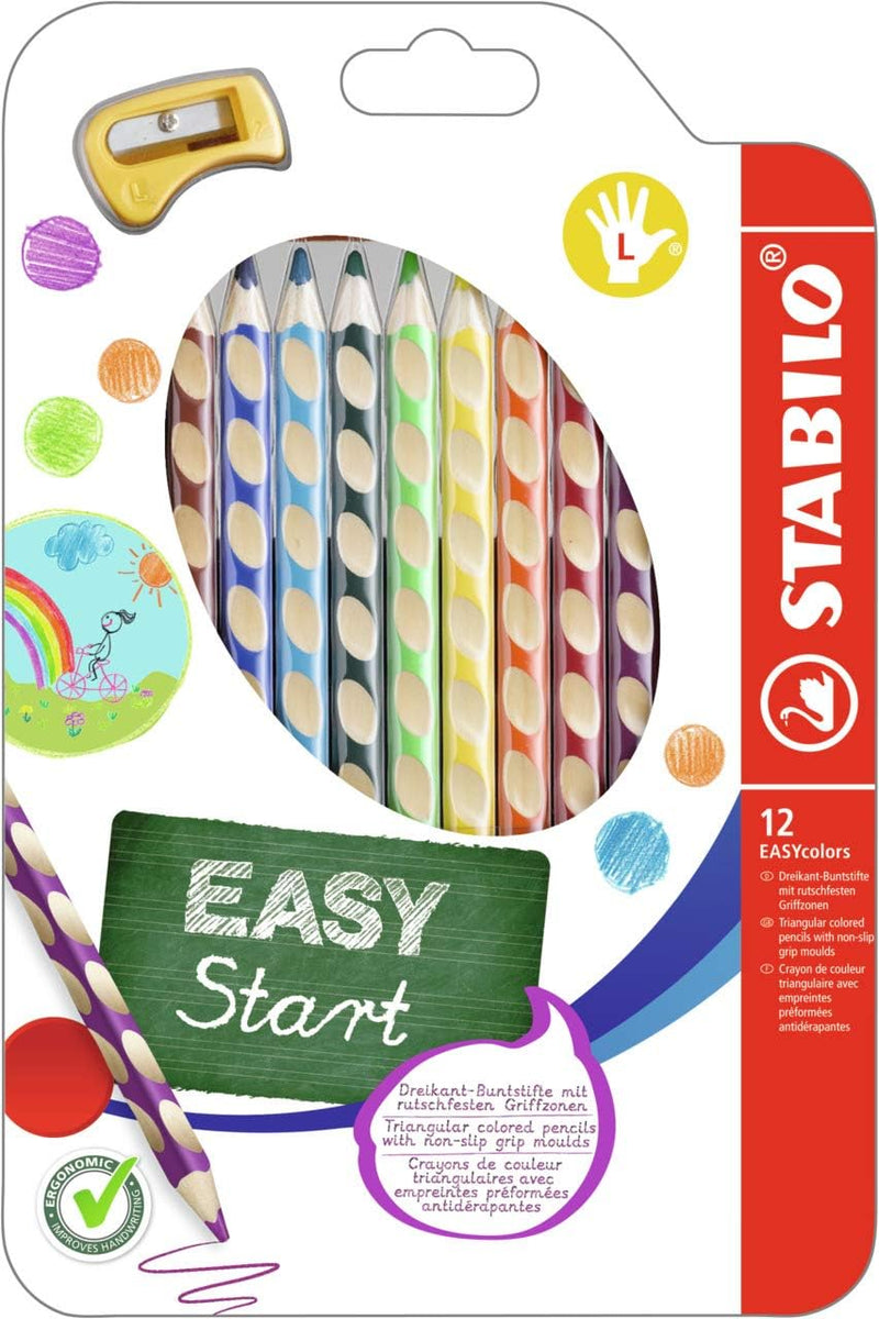 Matite Colorate Stabilo EasyColors per Mancini - 12 colori + Temperino