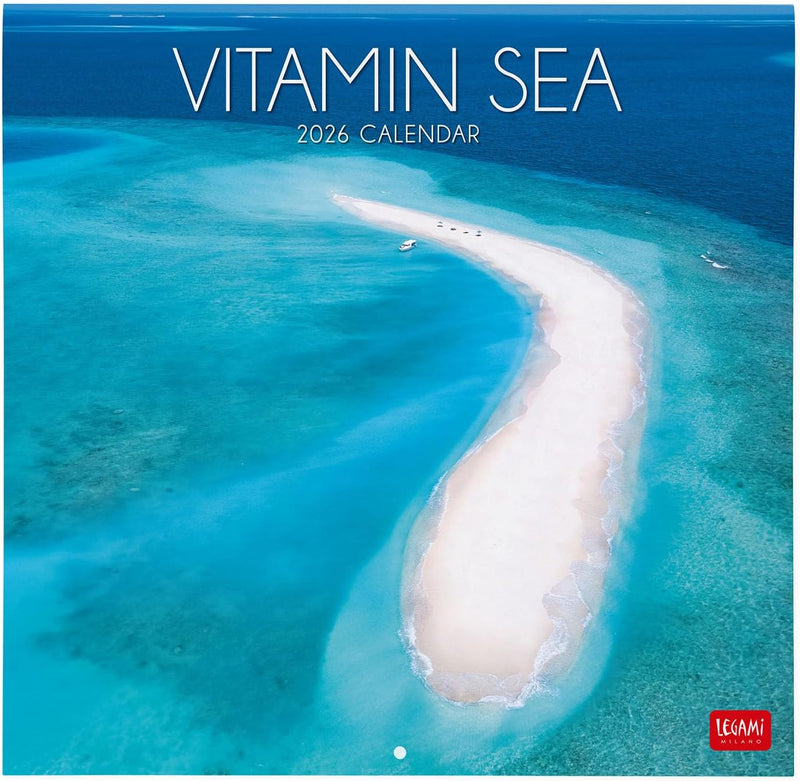 Calendario da Parete 12 Mesi Legami con Planner Annuale 2026 Vitamin Sea 30 x 29 cm
