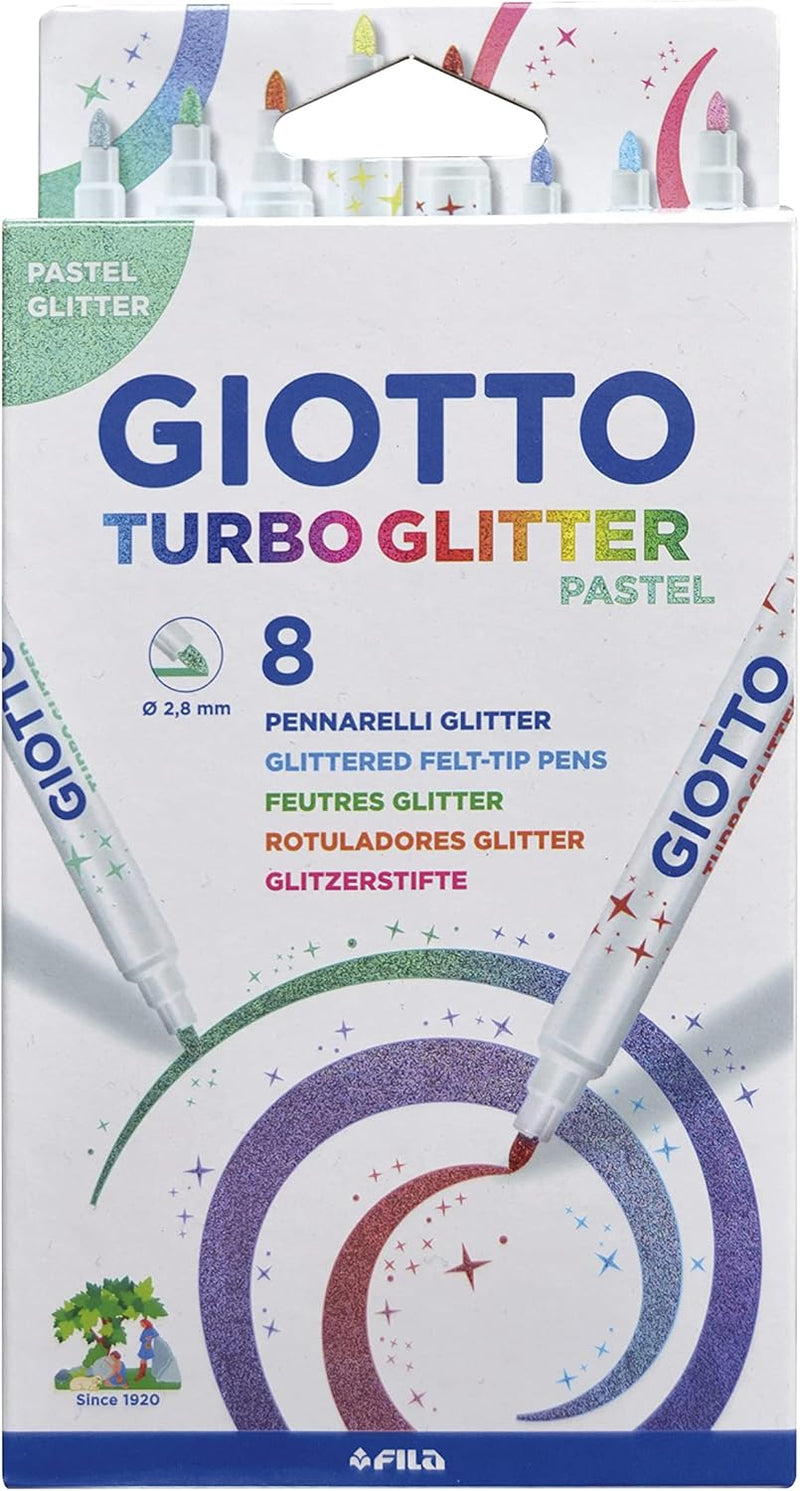 Pennarelli Giotto Turbo Glitter Pastel - 8 pezzi