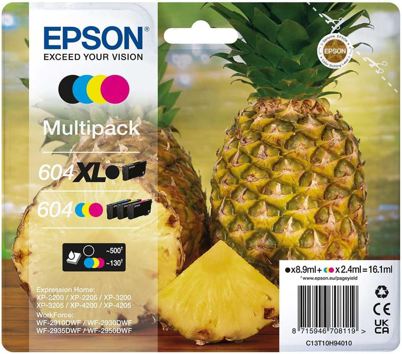 Multipack Cartucce Originali Epson 604 Tricolor + 604XL Nero